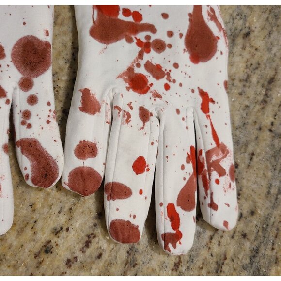 Vintage Size XXL Stretch Long Formal Fake Bloody Horror Zombie Costume Gloves - Picture 3 of 15